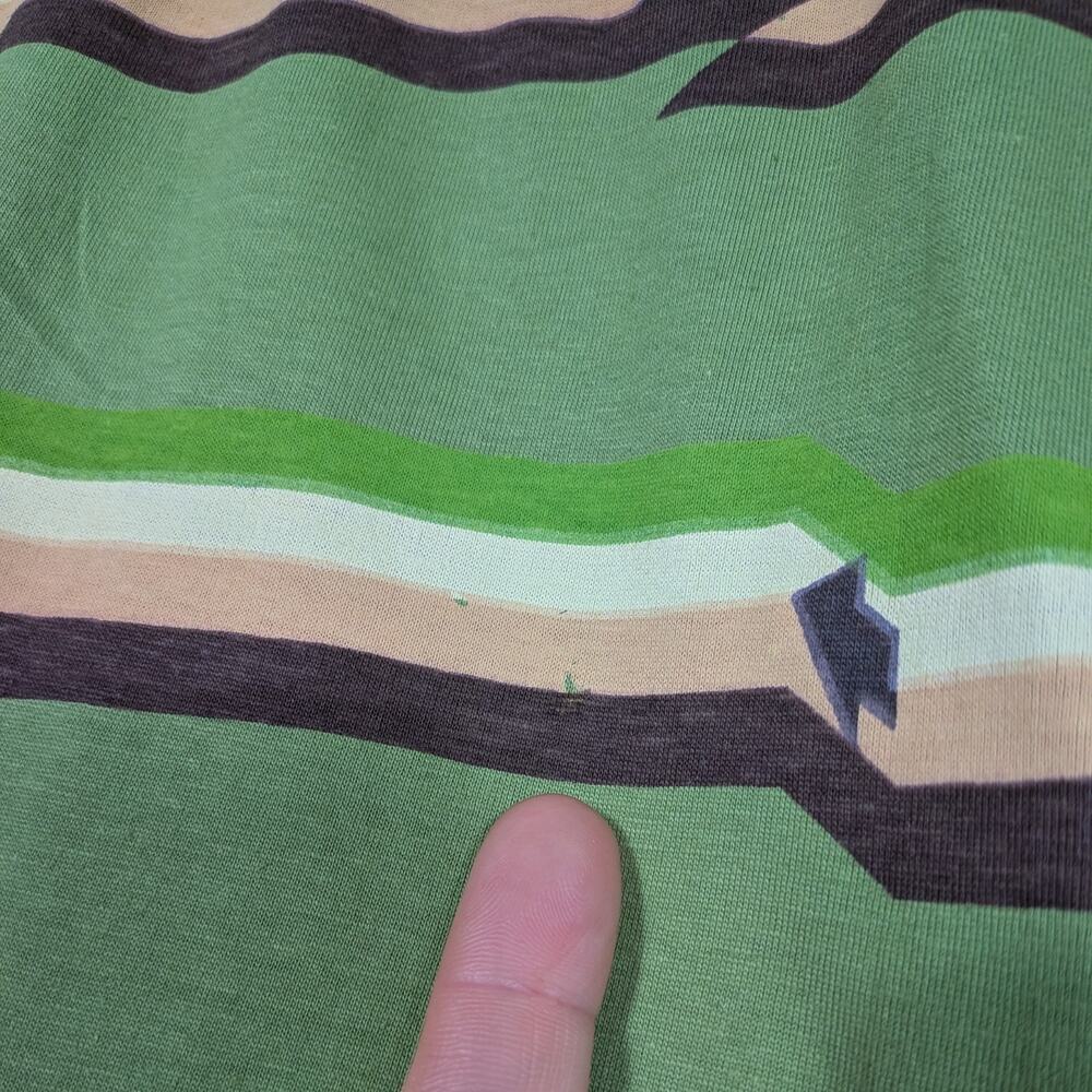 Svaha Midi Skirt XL Green Brown Stripe Arrows Organic Cotton Artsy Teacher Color - Picture 8 of 9